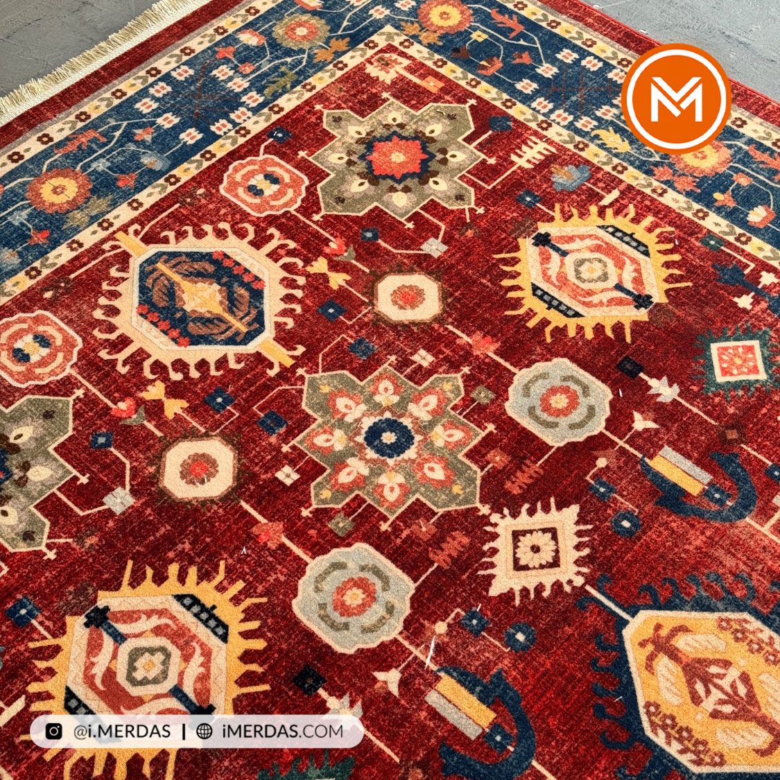 فرش کهنه نما کد 23923 زمینه تمام رنگ